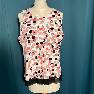 Zac & Rachel Black, Coral and Pink Sleeveless Tank Top